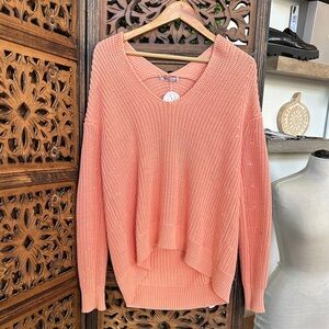 T by Alexander Wang Coral V-Neck Sweater